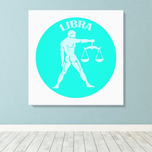 Libra, Zodiac Sign, Horoscope, Astrology Canvas Afdruk (Insitu (Houten vloer))