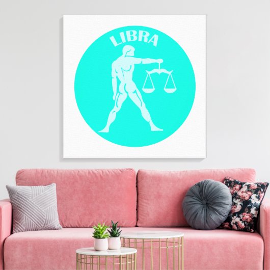 Libra, Zodiac Sign, Horoscope, Astrology Canvas Afdruk (Insitu (Woonkamer))