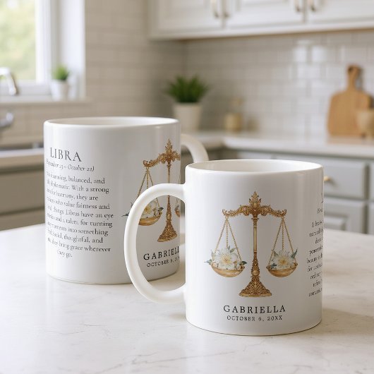 Libra Zodiac Sign Horoscope Personalized Gift Koffiemok