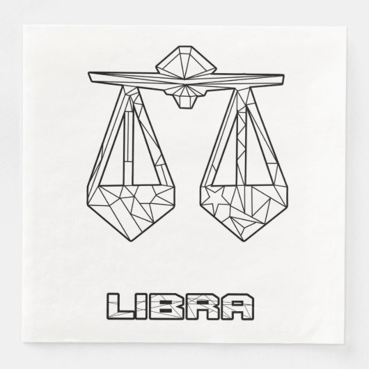 Libra Zodiac Sign Napkin Servet (Voorkant)