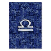 Libra Zodiac Sign on blue digital camo Kaart (Voorkant)