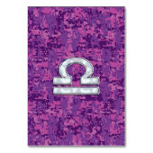 Libra Zodiac Sign on Fuchsia Digital Camo Kaart (Voorkant)