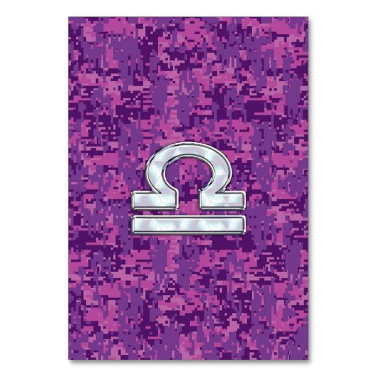 Libra Zodiac Sign on Fuchsia Digital Camo Kaart (Voorkant)