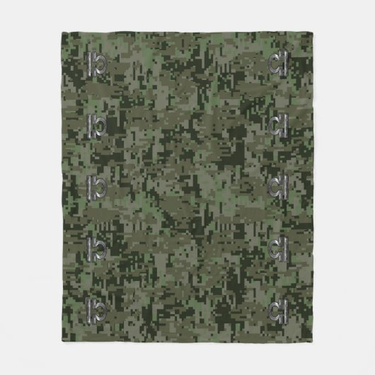 Libra Zodiac Sign on olijfgroene digitale camo Fleece Deken (Voorkant)