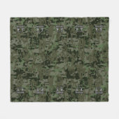 Libra Zodiac Sign on olijfgroene digitale camo Fleece Deken (Voorkant (Horizontaal))