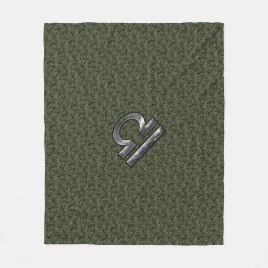 Libra Zodiac Sign on olijfgroene digitale camo Fleece Deken (Voorkant)