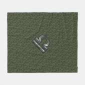 Libra Zodiac Sign on olijfgroene digitale camo Fleece Deken (Voorkant (Horizontaal))