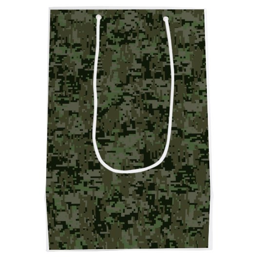 Libra Zodiac Sign on olijfgroene digitale camo Medium Cadeauzakje (Achterkant)