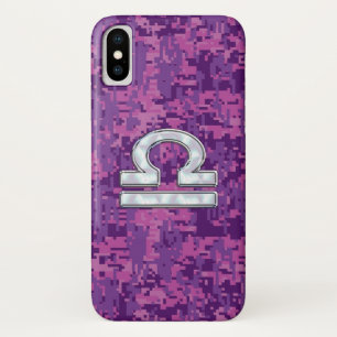 Libra Zodiac Sign on Pink Digital Camo Case-Mate iPhone Case