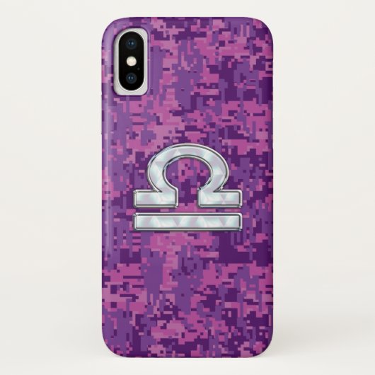 Libra Zodiac Sign on Pink Digital Camo Case-Mate iPhone Case (Achterkant)