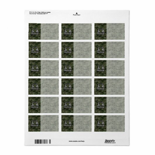 Libra Zodiac Sign on Woodland Green digital camo Etiket (Full Sheet)