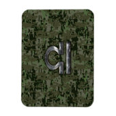 Libra Zodiac Sign on Woodland Green digital camo Magneet (Verticaal)