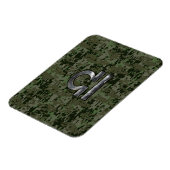 Libra Zodiac Sign on Woodland Green digital camo Magneet (Linkerzijde)