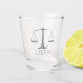 Libra Zodiac Sign Silver Scale Birthday Shot Glas (Voorkant)