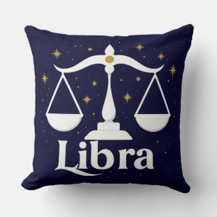 Libra Zodiac Sign Symbool met sterren en schalen Kussen