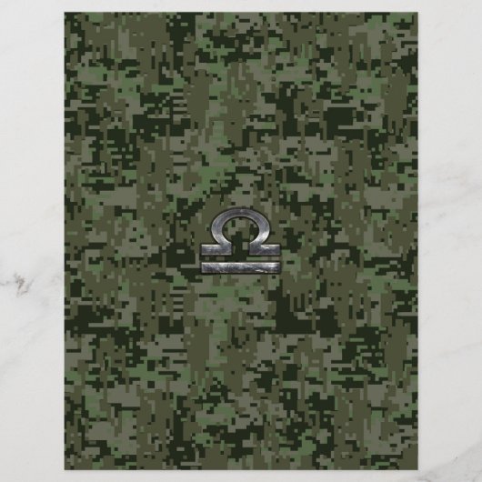 Libra Zodiac Sign Woodland Digital Camouflage (Voorkant)