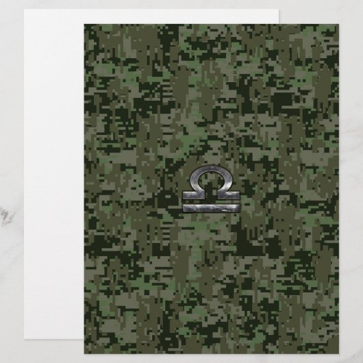 Libra Zodiac Sign Woodland Digital Camouflage (Voorkant / Achterkant)