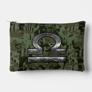 Libra Zodiac Sign Woodland Digital Camouflage Etui