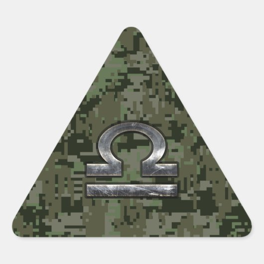 Libra Zodiac Sign Woodland Digital Camouflage Sticker (Voorkant)