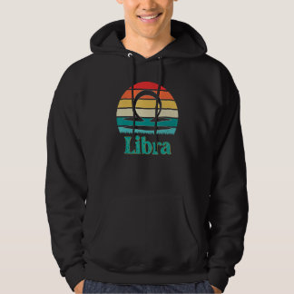 Libra Zodiac Signs Astrology  Retro Sunset Hoodie