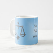 Libra Zodiac Star Sign Silver Blue Tea Coffee Koffiemok (Voorkant links)