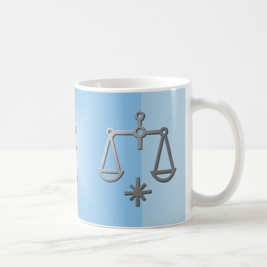 Libra Zodiac Star Sign Silver Blue Tea Coffee Koffiemok (Rechts)
