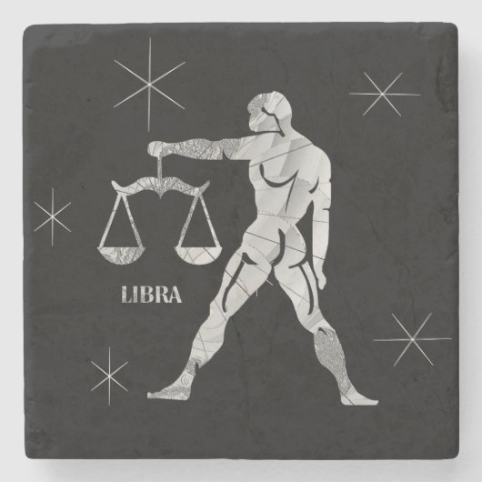 Libra Zodiac Stenen Onderzetter (Voorkant)