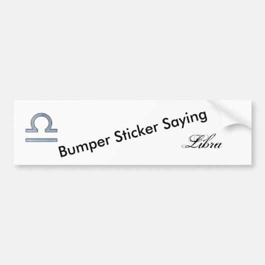 Libra Zodiac Symbol Element van Kenneth Yoncich Bumpersticker (Voorkant)