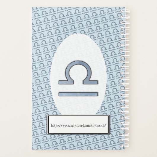 Libra Zodiac Symbol Element van Kenneth Yoncich Planner (Achterkant)