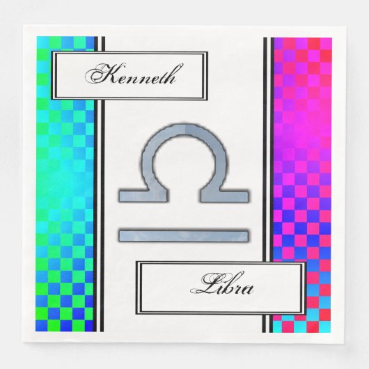 Libra Zodiac Symbol Element van Kenneth Yoncich Servet (Voorkant)