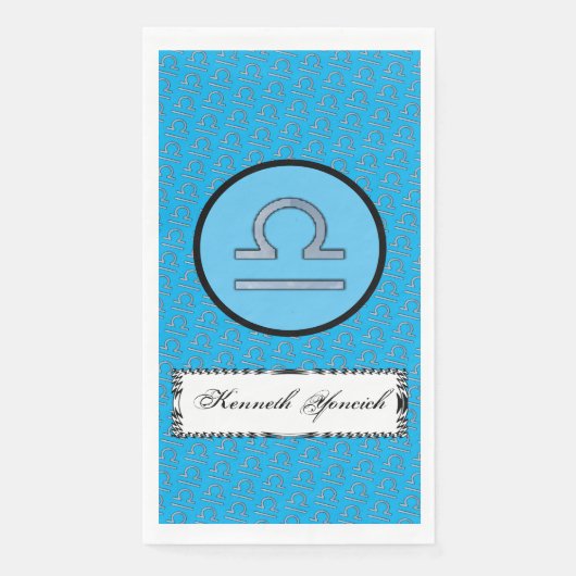 Libra Zodiac Symbol Element van Kenneth Yoncich Servet (Voorkant)