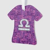 Libra Zodiac Symbol Fuchsia Pink Digital Camo Ornament (voorkant)