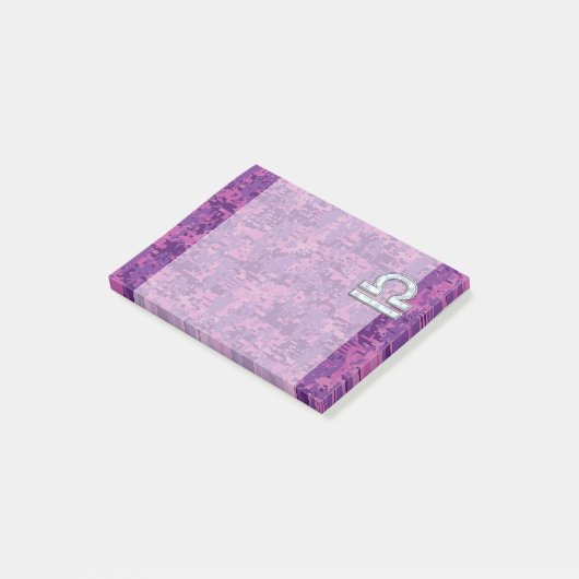 Libra Zodiac Symbol Fuchsia Pink Digital Camo Post-it® Notes (Schuin)