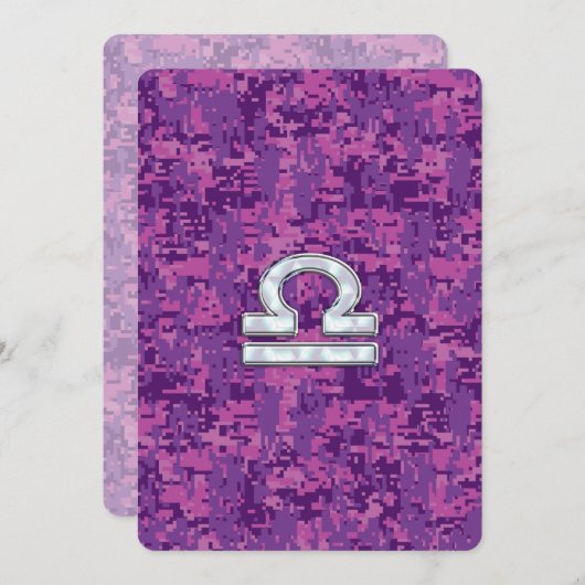 Libra Zodiac Symbol on Fuchsia Digital Camo (Voorkant / Achterkant)