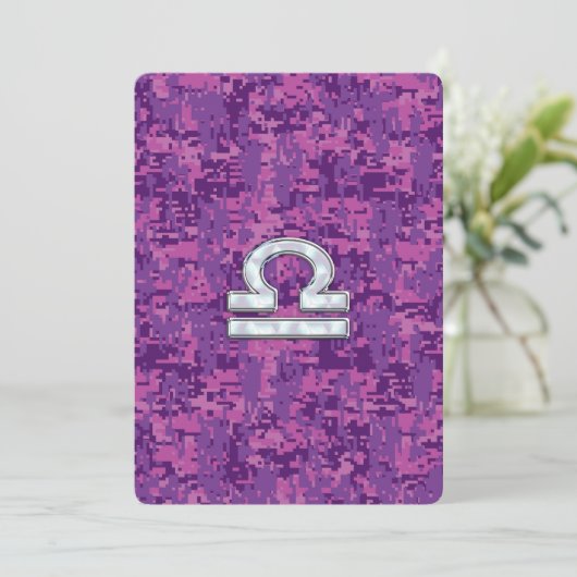 Libra Zodiac Symbol on Fuchsia Digital Camo (Staand voorkant)