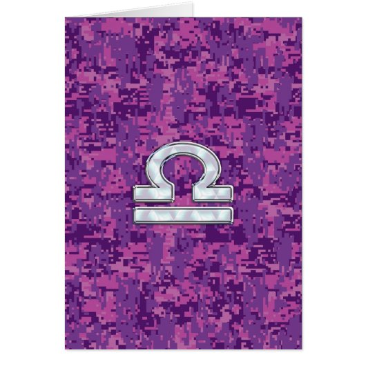 Libra Zodiac Symbol on Fuchsia Digital Camo (Voorkant)