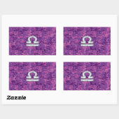 Libra Zodiac Symbol on Fuchsia Digital Camo Rechthoekige Sticker (Vel)