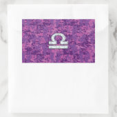 Libra Zodiac Symbol on Fuchsia Digital Camo Rechthoekige Sticker (Tas)