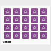 Libra Zodiac Symbol on Fuchsia Digital Camo Vierkante Sticker (Vel)
