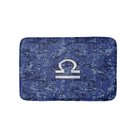 Libra Zodiac Symbol op Blue Digital Camo Badmat (Voorkant)
