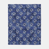 Libra Zodiac Symbol op Blue Digital Camo Fleece Deken (Voorkant)