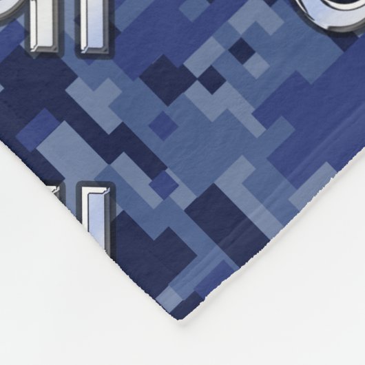 Libra Zodiac Symbol op Blue Digital Camo Fleece Deken (Hoek)