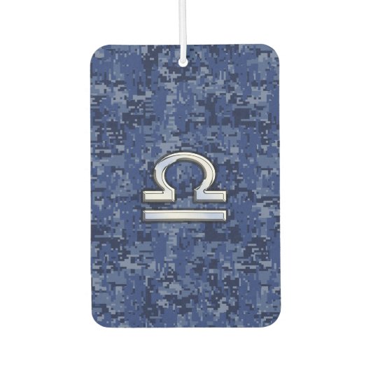 Libra Zodiac Symbol op Blue Digital Camo Luchtverfrisser (Voorkant)