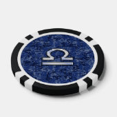 Libra Zodiac Symbol op Blue Digital Camo Poker Chips (Enkel)