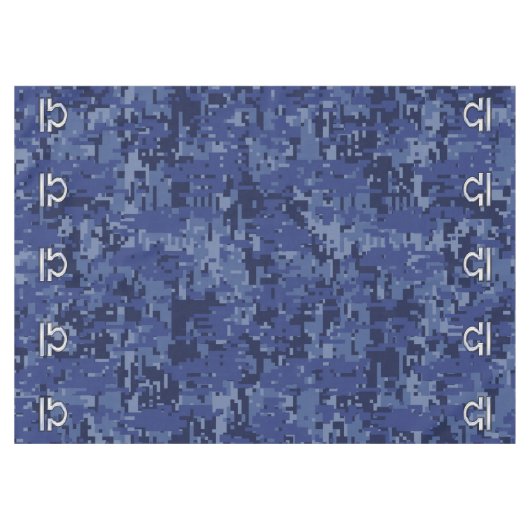 Libra Zodiac Symbol op Blue Digital Camo Tafelkleed (Voorkant (Horizontaal))