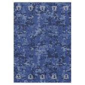 Libra Zodiac Symbol op Blue Digital Camo Tafelkleed (Voorkant)