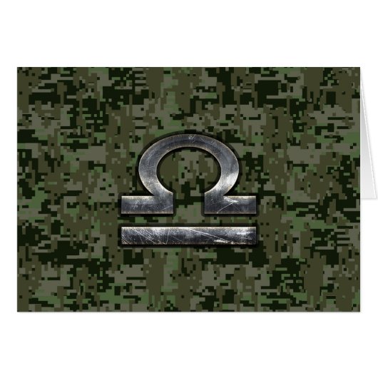Libra Zodiac Symbol op Green Digital Camouflage (Voorkant Horizontaal)
