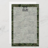 Libra Zodiac Symbol op Green Digital Camouflage Briefpapier (Voorkant / Achterkant)