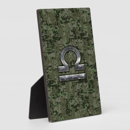 Libra Zodiac Symbol op Green Digital Camouflage Fotoplaat (Zijkant)