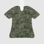 Libra Zodiac Symbol op Green Digital Camouflage Ornament (achterkant)